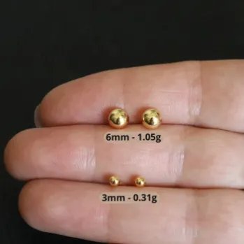 925 sterling silver with 18K GoldFilled Tiny Ball Stud Earrings Jewelvers Earrings 925 sterling silver with 18K GoldFilled Tiny Ball Stud Earrings Jewelvers Earrings