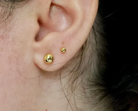 925 sterling silver with 18K GoldFilled Tiny Ball Stud Earrings Jewelvers Earrings 925 sterling silver with 18K GoldFilled Tiny Ball Stud Earrings Jewelvers Earrings