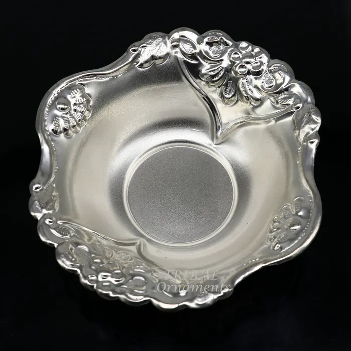 999 fine silver customized design Prasadam bowl puja utensils worshipping article silver Idols serving bowl temple article su859 TRIBAL ORNAMENTS Rings