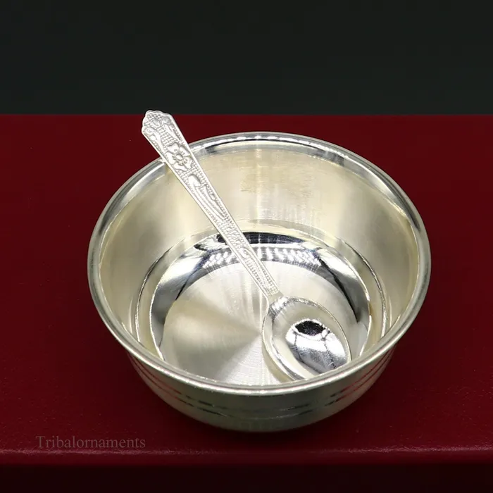 999 fine solid silver handmade small bowl for baby serving pure silver vessel silver utensils home kitchen accessories puja bowl sv226 TRIBAL ORNAMENTS Necklaces 999 fine solid silver handmade small bowl for baby serving pure silver vessel silver utensils home kitchen accessories puja bowl sv226 TRIBAL ORNAMENTS Necklaces