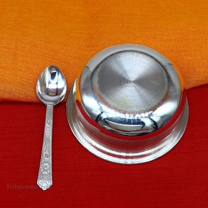 999 fine solid silver handmade small bowl for baby serving pure silver vessel silver utensils home kitchen accessories puja bowl sv226 TRIBAL ORNAMENTS Necklaces