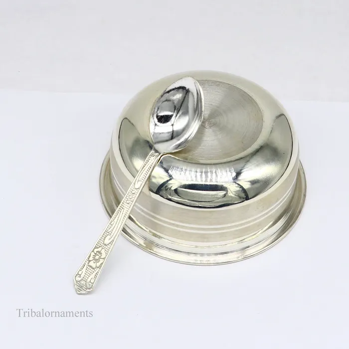 999 fine solid silver handmade small bowl for baby serving pure silver vessel silver utensils home kitchen accessories puja bowl sv226 TRIBAL ORNAMENTS Necklaces