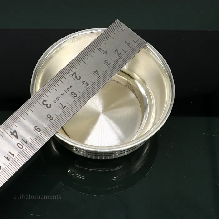 999 fine solid silver handmade small bowl for baby serving pure silver vessel silver utensils home kitchen accessories puja bowl sv226 TRIBAL ORNAMENTS Necklaces
