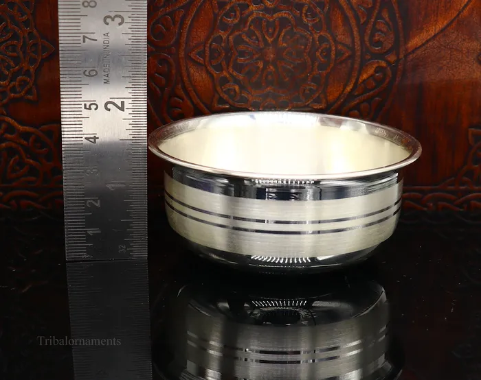 999 fine solid silver handmade small bowl for baby serving pure silver vessel silver utensils home kitchen accessories puja bowl sv226 TRIBAL ORNAMENTS Necklaces