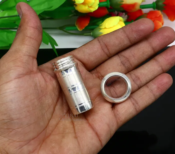999 fine solid silver handmade small pill box Tobacco box storage box silver utensils silver box personal box mens accessories su729 TRIBAL ORNAMENTS Rings