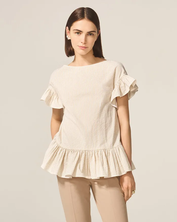 ADEAM Earrings Beige Hampton Top