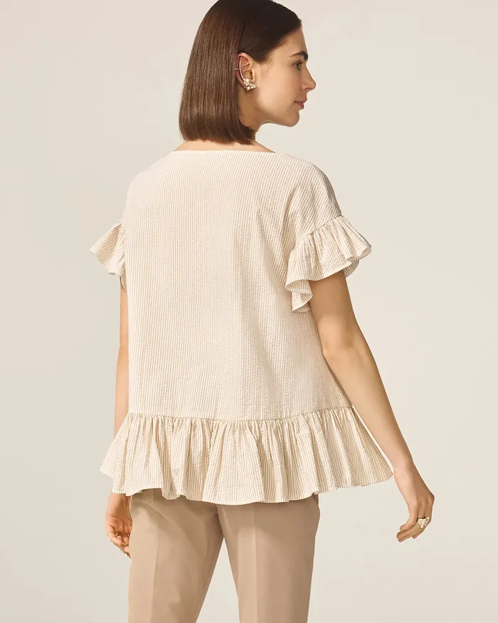 ADEAM Earrings Beige Hampton Top ADEAM Earrings Beige Hampton Top