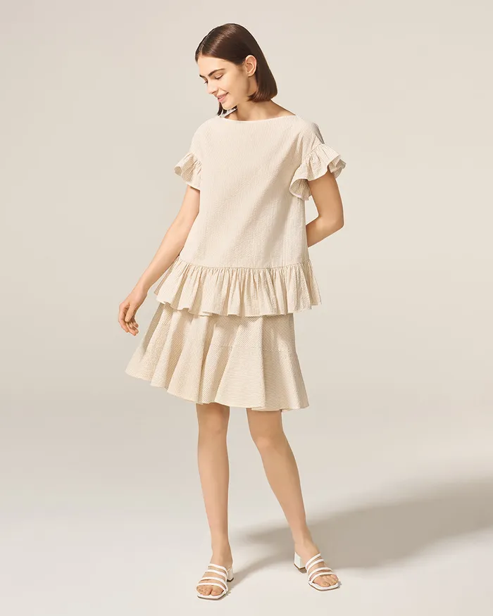 ADEAM Earrings Beige Hampton Top ADEAM Earrings Beige Hampton Top