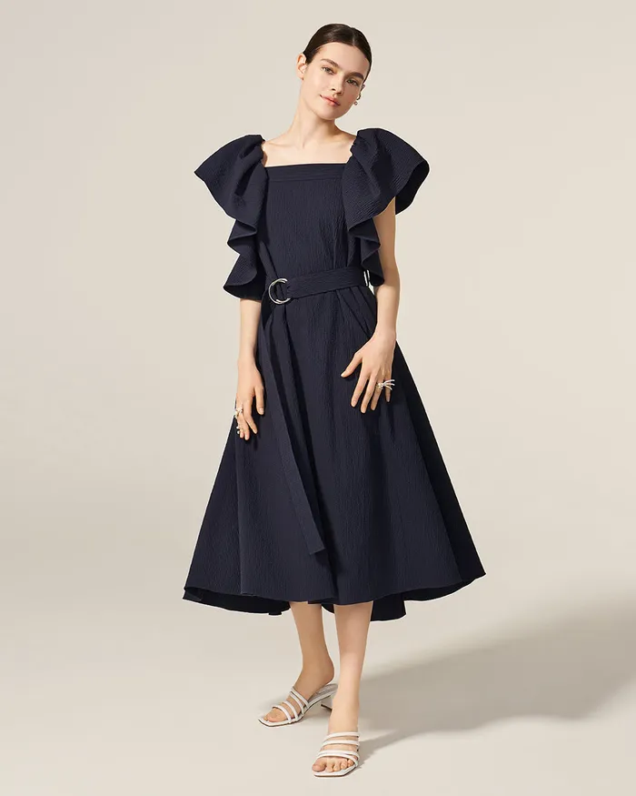 ADEAM Earrings Navy Vacation Dress