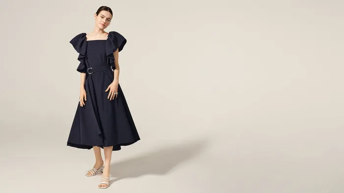 ADEAM Earrings Navy Vacation Dress ADEAM Earrings Navy Vacation Dress