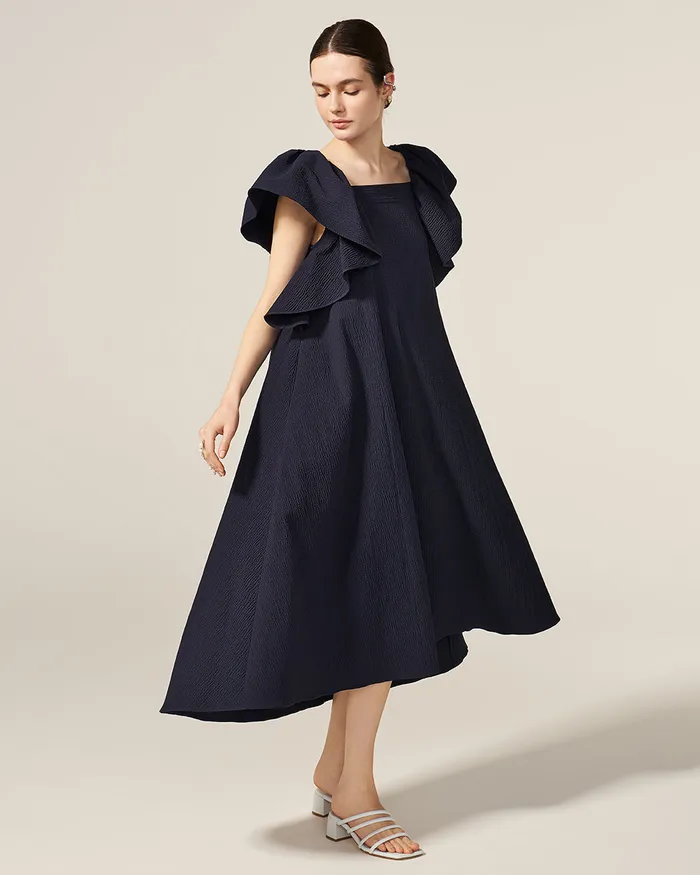 ADEAM Earrings Navy Vacation Dress ADEAM Earrings Navy Vacation Dress