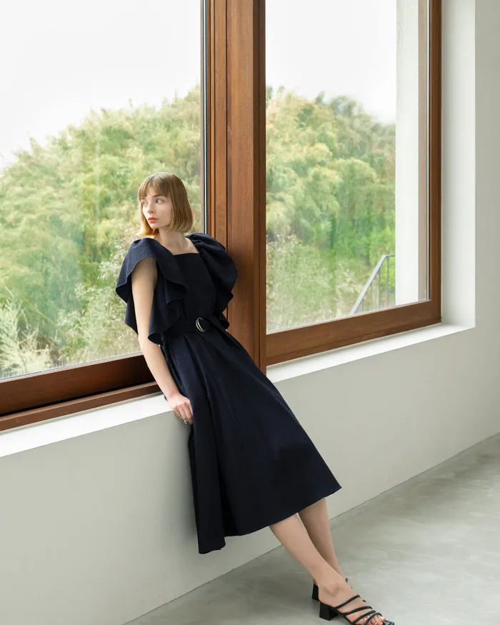 ADEAM Earrings Navy Vacation Dress ADEAM Earrings Navy Vacation Dress