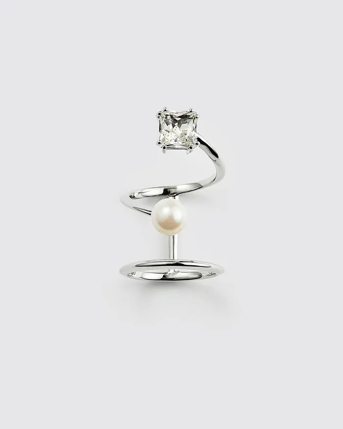 ADEAM Rings Silver Twinkle Pinky Ring ADEAM Rings Silver Twinkle Pinky Ring