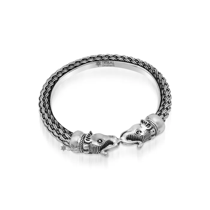 All size 925 sterling silver handmade vintage design stylish elephant face bangle bracelet kadaamazing jewelry from india nsk434 TRIBAL ORNAMENTS Bracelets All size 925 sterling silver handmade vintage design stylish elephant face bangle bracelet kadaamazing jewelry from india nsk434 TRIBAL ORNAMENTS Bracelets