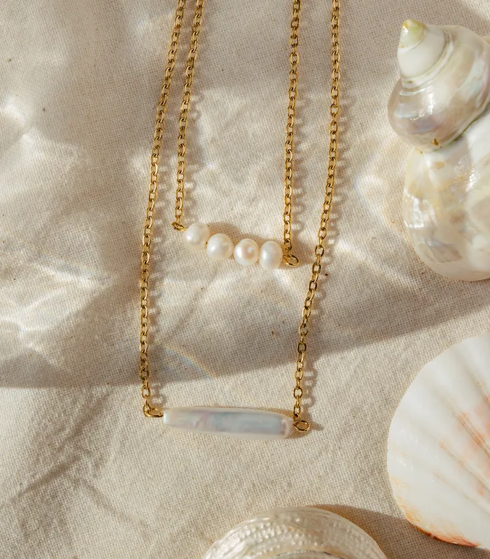 Arete Necklaces Andana TwoLayer Pearl Necklace