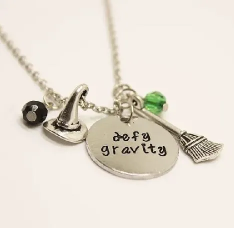 AZ299 Silver Defy Gravity Necklace with FREE EARRINGS alice Necklaces