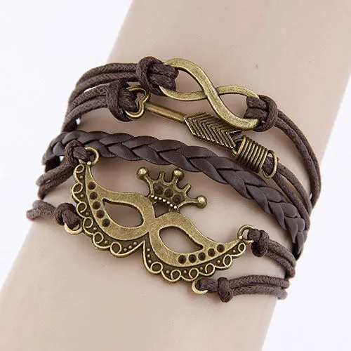 B492 Infinity Love Arrow Mask Weave Bracelet 01 Bracelets