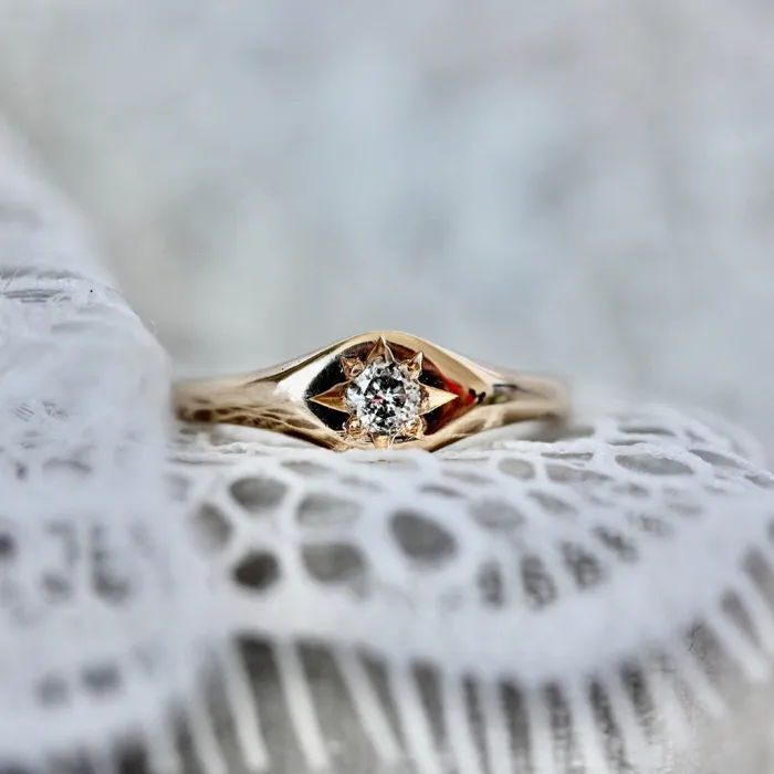 Black Magic Salt Pepper Diamond Signet Ring Kim Drosdick Rings