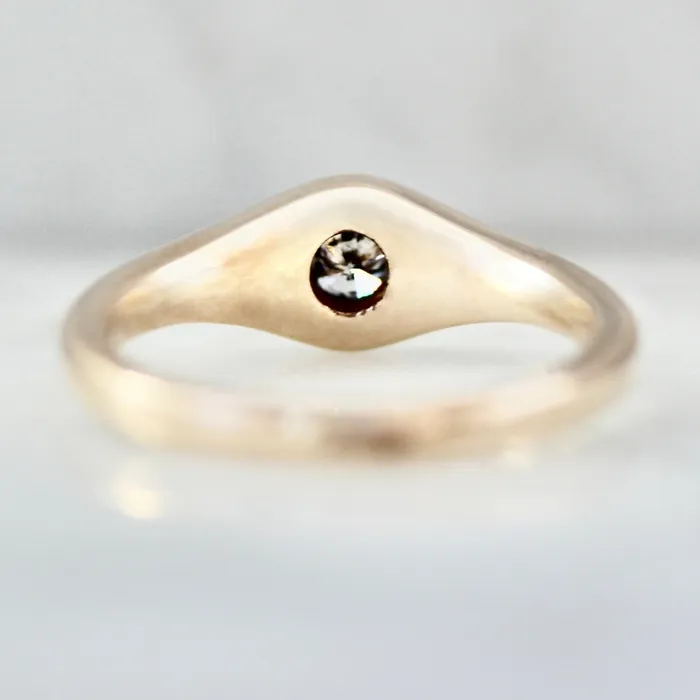 Black Magic Salt Pepper Diamond Signet Ring Kim Drosdick Rings