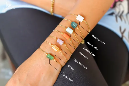 Bracelets 18K GoldFilled Cylinder Charm Gemstone Bracelet Healing Crystal Bracelet Jewelvers Bracelets 18K GoldFilled Cylinder Charm Gemstone Bracelet Healing Crystal Bracelet Jewelvers