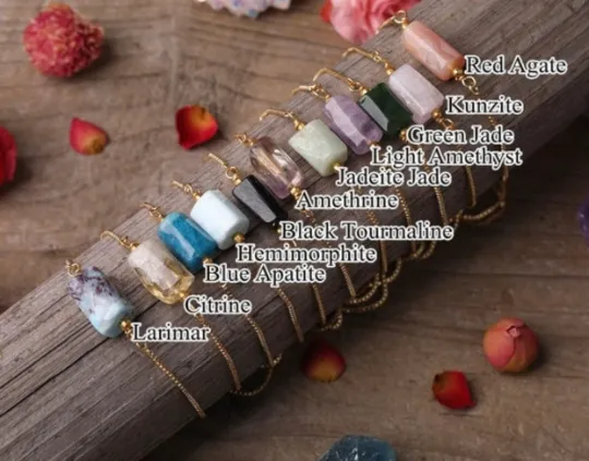 Bracelets 18K GoldFilled Cylinder Charm Gemstone Bracelet Healing Crystal Bracelet Jewelvers Bracelets 18K GoldFilled Cylinder Charm Gemstone Bracelet Healing Crystal Bracelet Jewelvers