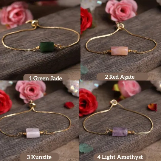 Bracelets 18K GoldFilled Cylinder Charm Gemstone Bracelet Healing Crystal Bracelet Jewelvers Bracelets 18K GoldFilled Cylinder Charm Gemstone Bracelet Healing Crystal Bracelet Jewelvers