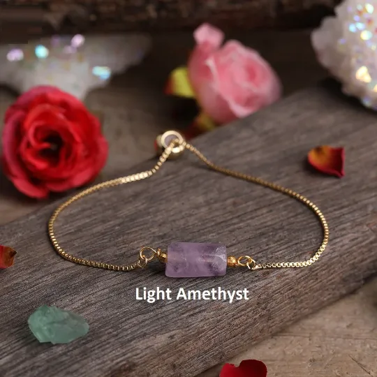 Bracelets 18K GoldFilled Cylinder Charm Gemstone Bracelet Healing Crystal Bracelet Jewelvers Bracelets 18K GoldFilled Cylinder Charm Gemstone Bracelet Healing Crystal Bracelet Jewelvers