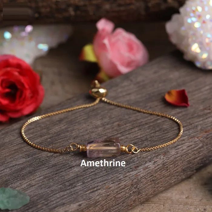 Bracelets 18K GoldFilled Cylinder Charm Gemstone Bracelet Healing Crystal Bracelet Jewelvers Bracelets 18K GoldFilled Cylinder Charm Gemstone Bracelet Healing Crystal Bracelet Jewelvers