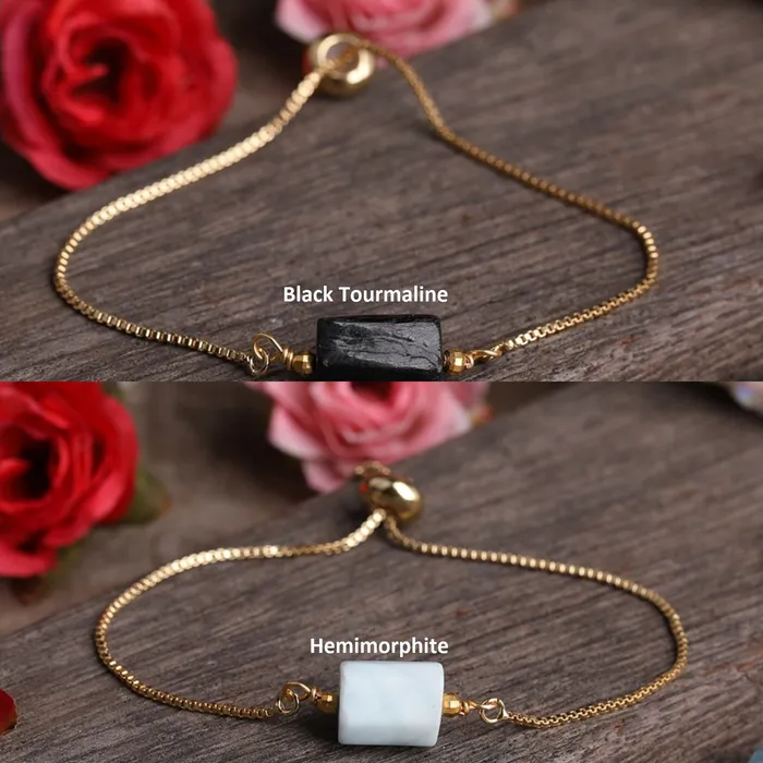 Bracelets 18K GoldFilled Cylinder Charm Gemstone Bracelet Healing Crystal Bracelet Jewelvers Bracelets 18K GoldFilled Cylinder Charm Gemstone Bracelet Healing Crystal Bracelet Jewelvers