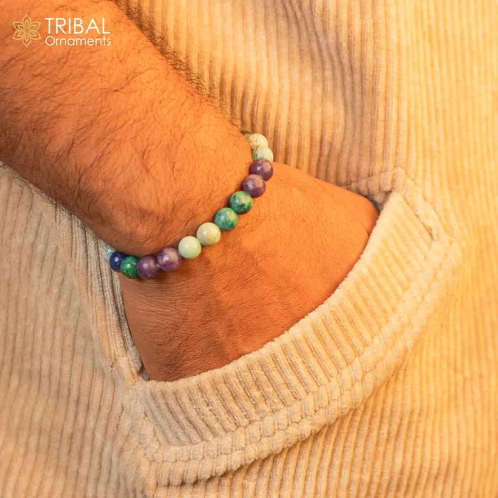 Bracelets 8 MM multi fluorite natural crystal stone beaded handmade bracelet customized unisex Jewelry stnbr166 TRIBAL ORNAMENTS Bracelets 8 MM multi fluorite natural crystal stone beaded handmade bracelet customized unisex Jewelry stnbr166 TRIBAL ORNAMENTS