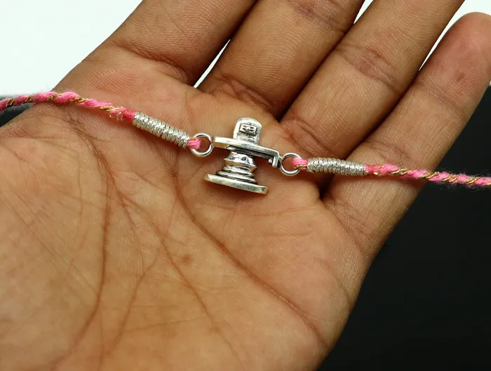Bracelets 925 sterling silver handmade shivling design Rakhi Bracelet amazing stylish gift for Rakshabandhan rk51 TRIBAL ORNAMENTS