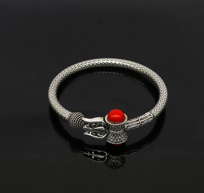 Bracelets 925 sterling silver idol shiva trident or trishul bange super customized gift Babubali bangle kada bracelet unisex designer jewelry nssk302 TRIBAL ORNAMENTS