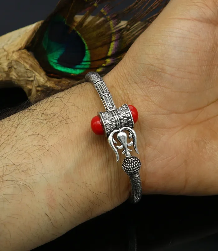 Bracelets 925 sterling silver idol shiva trident or trishul bange super customized gift Babubali bangle kada bracelet unisex designer jewelry nssk302 TRIBAL ORNAMENTS