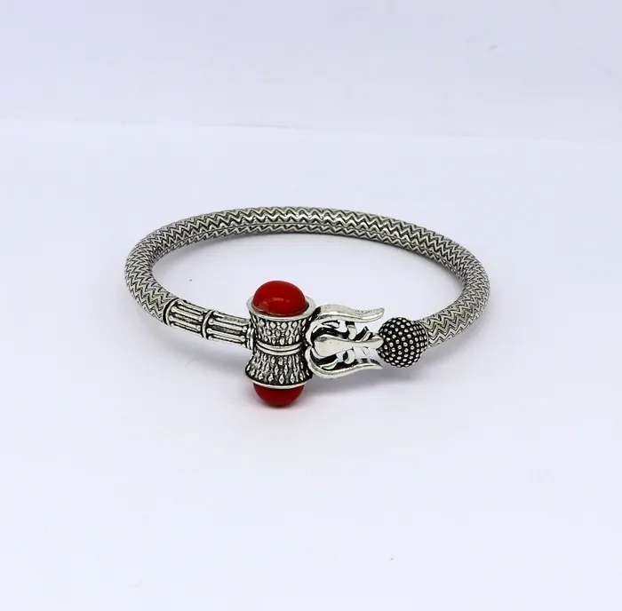 Bracelets 925 sterling silver idol shiva trident or trishul bange super customized gift Babubali bangle kada bracelet unisex designer jewelry nssk302 TRIBAL ORNAMENTS