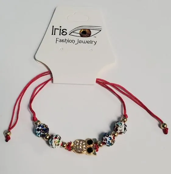 Bracelets polly B771 Gemstone Owl Pink Cord Bracelet