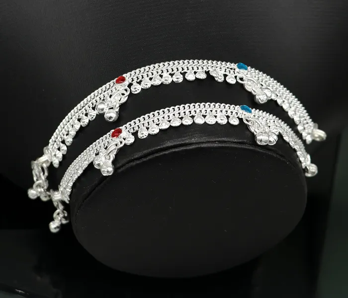 Bracelets TRIBAL ORNAMENTS 6 long Sterling silver customized baby anklets gorgeous gift for new born baby anklets kids jewelry trendy stylish ankle bracelet ank365 Bracelets TRIBAL ORNAMENTS 6 long Sterling silver customized baby anklets gorgeous gift for new born baby anklets kids jewelry trendy stylish ankle bracelet ank365