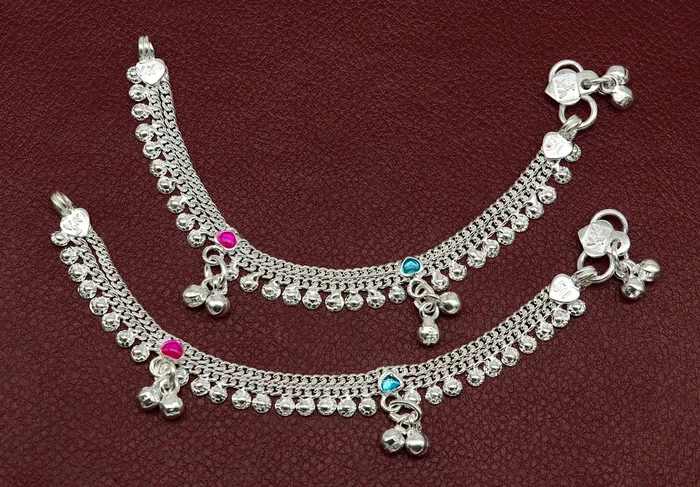 Bracelets TRIBAL ORNAMENTS 6 long Sterling silver customized baby anklets gorgeous gift for new born baby anklets kids jewelry trendy stylish ankle bracelet ank365