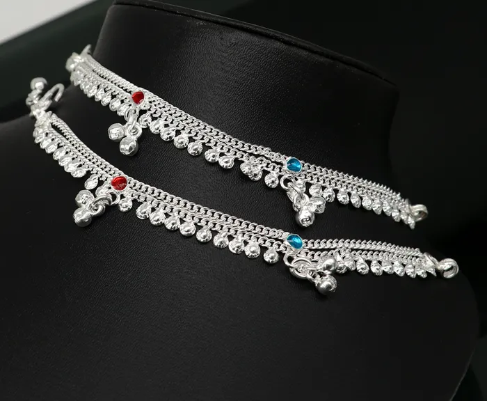 Bracelets TRIBAL ORNAMENTS 6 long Sterling silver customized baby anklets gorgeous gift for new born baby anklets kids jewelry trendy stylish ankle bracelet ank365