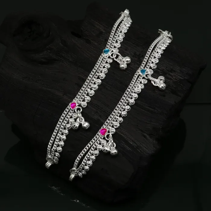 Bracelets TRIBAL ORNAMENTS 6 long Sterling silver customized baby anklets gorgeous gift for new born baby anklets kids jewelry trendy stylish ankle bracelet ank365