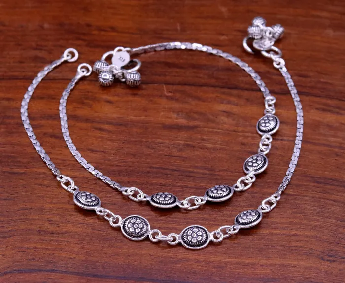 Bracelets TRIBAL ORNAMENTS 925 sterling silver fabulous ankle bracelet flower design trendy silver anklets charm ankle bracelet feet bracelet stylish gift her ank95