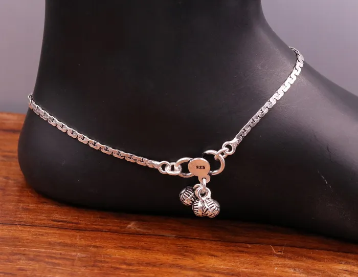 Bracelets TRIBAL ORNAMENTS 925 sterling silver fabulous ankle bracelet flower design trendy silver anklets charm ankle bracelet feet bracelet stylish gift her ank95
