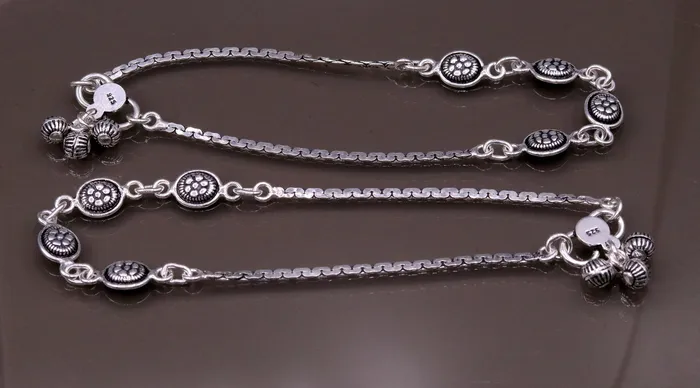 Bracelets TRIBAL ORNAMENTS 925 sterling silver fabulous ankle bracelet flower design trendy silver anklets charm ankle bracelet feet bracelet stylish gift her ank95