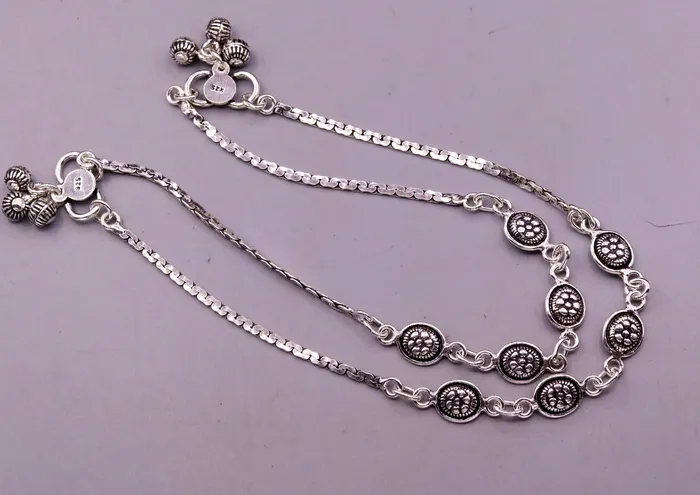 Bracelets TRIBAL ORNAMENTS 925 sterling silver fabulous ankle bracelet flower design trendy silver anklets charm ankle bracelet feet bracelet stylish gift her ank95