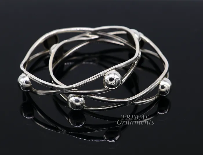 Bracelets TRIBAL ORNAMENTS 925 sterling silver flower design unique style handmade bangle bracelet best brides collection wedding jewelry from india nba343