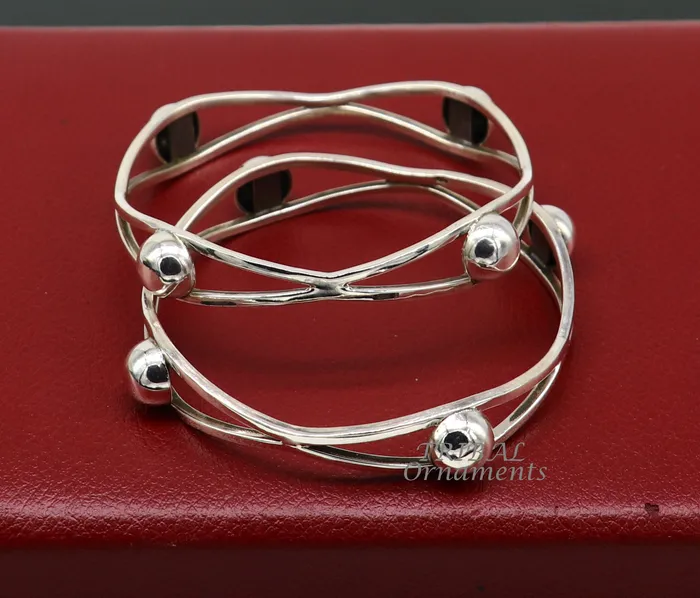 Bracelets TRIBAL ORNAMENTS 925 sterling silver flower design unique style handmade bangle bracelet best brides collection wedding jewelry from india nba343