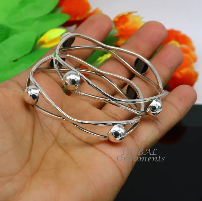 Bracelets TRIBAL ORNAMENTS 925 sterling silver flower design unique style handmade bangle bracelet best brides collection wedding jewelry from india nba343