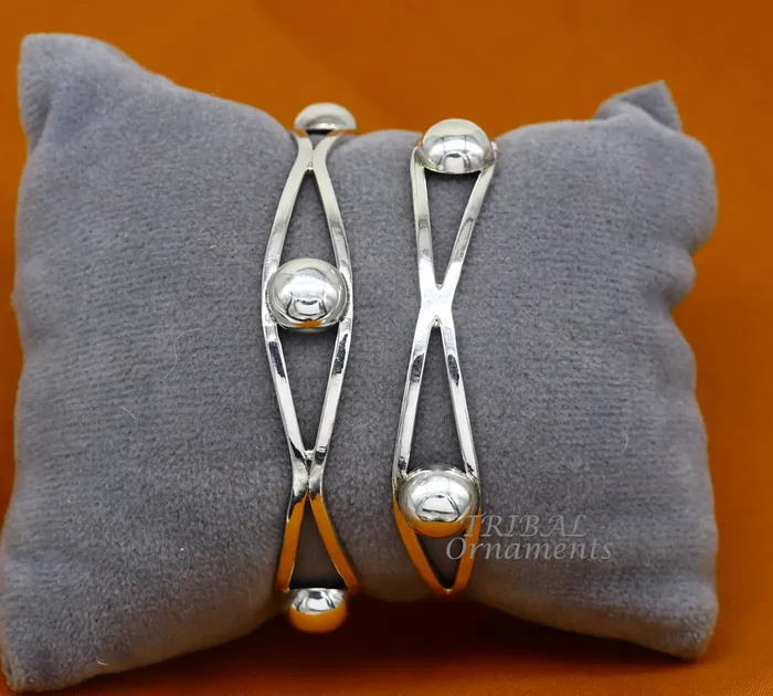 Bracelets TRIBAL ORNAMENTS 925 sterling silver flower design unique style handmade bangle bracelet best brides collection wedding jewelry from india nba343