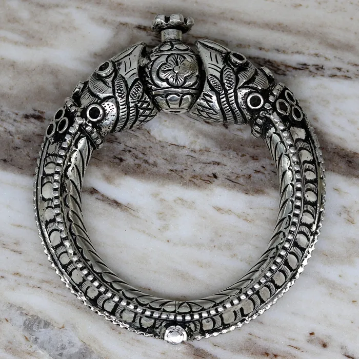 Bracelets TRIBAL ORNAMENTS 925 sterling silver handmade chitai work crocodile fabulous handcrafted work vintage bangle bracelet kada bridesmaid gifting nssk260