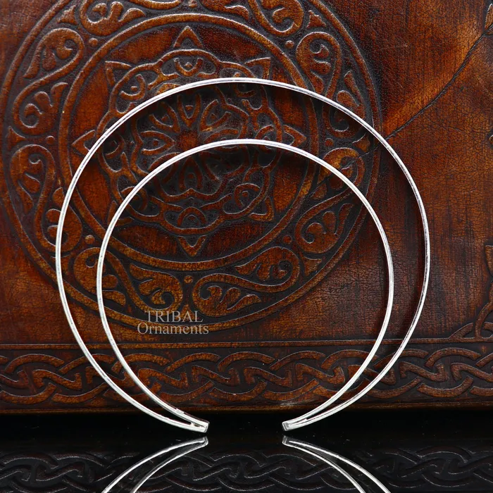 Bracelets TRIBAL ORNAMENTS 925 sterling silver handmade double layer plain design bangle bracelet cuff kada jewelry tribal belly dance jewelry from india hnssk734