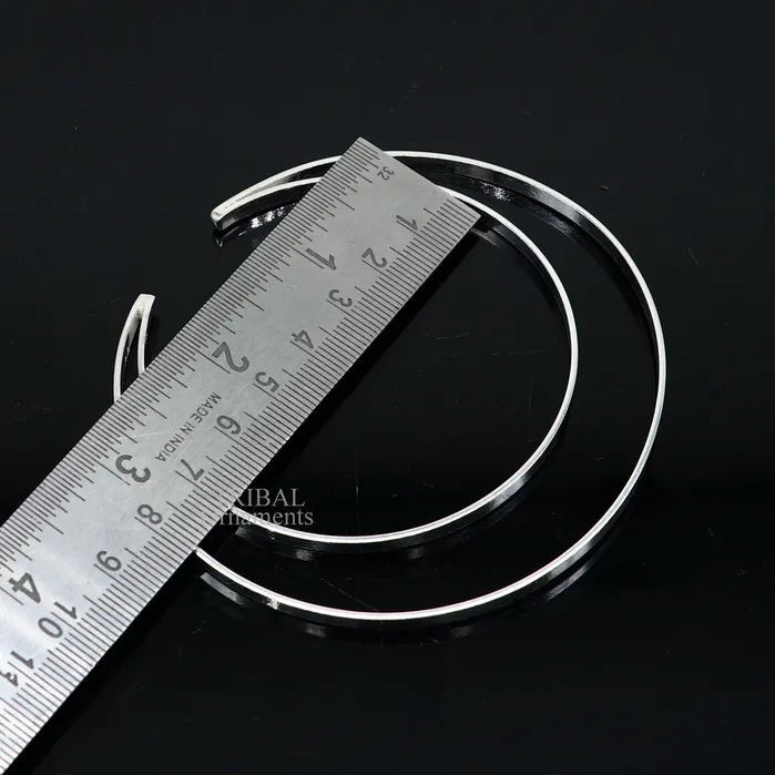 Bracelets TRIBAL ORNAMENTS 925 sterling silver handmade double layer plain design bangle bracelet cuff kada jewelry tribal belly dance jewelry from india hnssk734